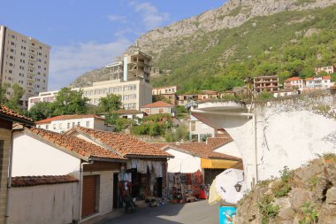 View over the old town of Kruja, Albania. clipart