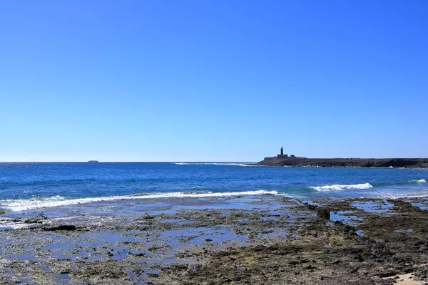 Punta Jandia Deniz Feneri manzarası Puerto de la Cruz yakınlarında, Fuerteventura, İspanya