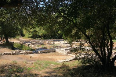 Arnavutluk 'un Butrint kentindeki harabe şehir. Bu arkeolojik alan UNESCO 'nun Dünya Mirası Alanı