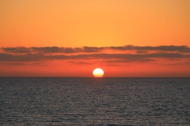 Erken saatlerde Sotavento Sahili 'nde, Costa Calma' da Gündoğumu, İspanya 'da Fuerteventura