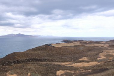 De Lobos adasından Atlantik Okyanusu manzarası, Fuerteventura, Kanarya Adaları, İspanya