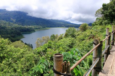 Twin lake view at Bali island in Indonesia - Tamblingan lake clipart