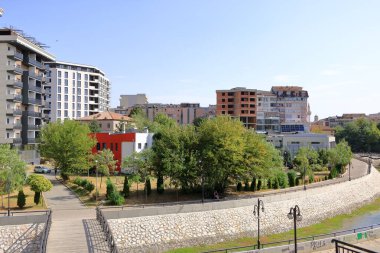 September 22 2023 - Gjakova in Kosovo: modern part of the city on a sunny day clipart