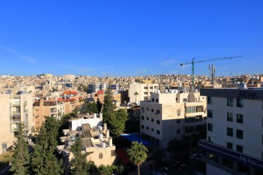 Ürdün 'deki Amman - 08 Mayıs 2024: Sabah şehir manzarası