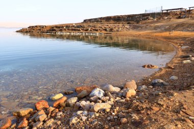 Ölü deniz tuzu mineral doğal oluşum kristalleri, Jordan.
