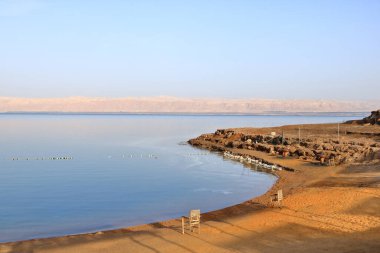 the beach of the dead sea in Sweimeh, Swemeh in Jordan clipart