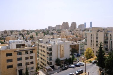 Ürdün 'deki Amman - Mayıs 07 2024: Sabah şehir manzarası