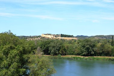 the view to The Fort Saint Andre, medieval fortress in Avignon, France clipart