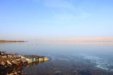 the beach of the dead sea in Sweimeh, Swemeh in Jordan clipart