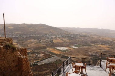 the View from the Al Kerak Karak Castle to the landscape around, Jordan clipart