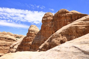 Typical landscape and rock forms in the Dana Biosphere Nature Reserve National Park, Jordan clipart