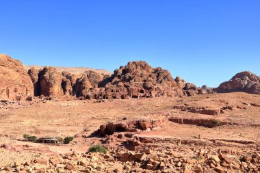 Ürdün, Petra 'daki Kraliyet Mezarları. Petra, Ürdün 'ün ana ilgi odağı. Petra UNESCO miras listesine dahil edildi.