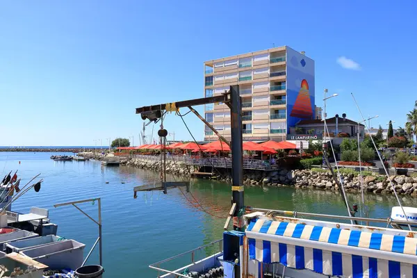 Carnon, Palavas-les-Flots, Montpellier, Fransa - 25 Ağustos 2024: Montpellier yakınlarındaki bir marina.