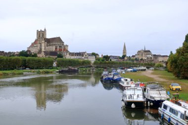 Auxerre, Fransa, Avrupa - Eylül 05 2024: Saint-Germain d 'Auxerre Manastırı, Burgundy