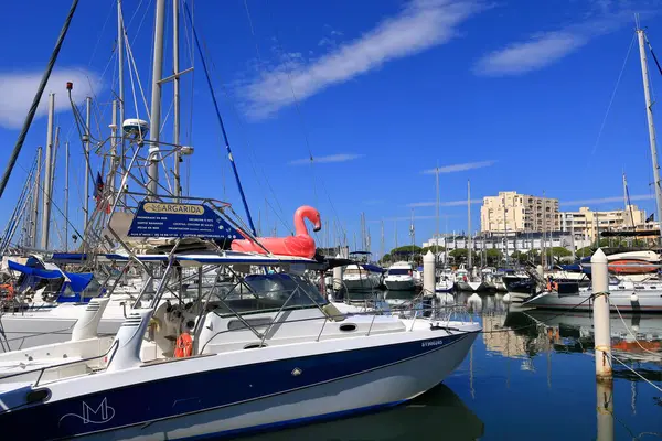 Carnon, Palavas-les-Flots, Montpellier, Fransa - 25 Ağustos 2024: Montpellier yakınlarındaki bir marina.