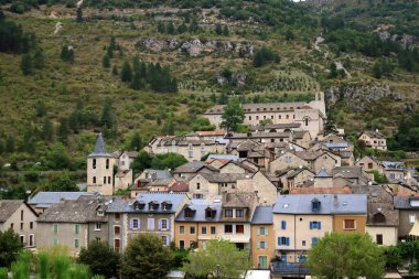 village of Sainte-Enimie in the Gorges du Tarn, one of the most beautiful villages in France. Occitanie, Lozere, Florac clipart