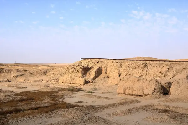 Irak 'ın Uruk kentindeki kazı alanında çalışan arkeologların ekipmanları.