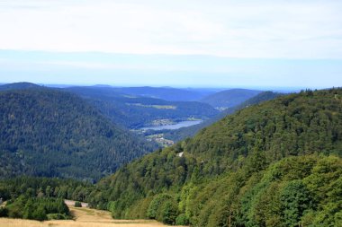 Alsace 'deki Route des Cretes' de manzara manzarası, Fransa 'da yazın Vosges.