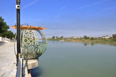 Fırat ve Dicle kavşağındaki Dicle nehri, Shatt al-Arab, El-Qurna, Basra, Irak