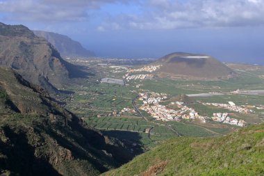 Los Silos şehir manzarası, Tenerife 'nin kuzeyi, İspanya' daki Kanarya adaları