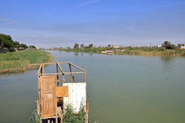 Fırat ve Dicle kavşağındaki Dicle nehri, Shatt al-Arab, El-Qurna, Basra, Irak
