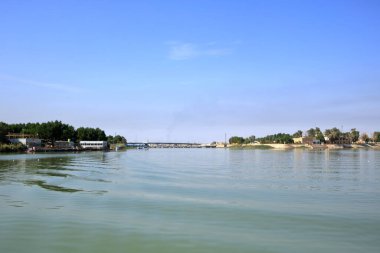 Euphrates river at the Euphrates and Tigris confluence, Shatt al-Arab, Al-Qurna, Basra, Iraq clipart