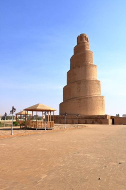 Sarmal minarenin tepesi, Büyük Cami Malwiya, Samarra, Irak