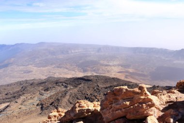 Kanarya Adaları, Tenerife, İspanya 'daki Teide Dağı' ndan havadan panoramik manzara