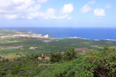 Los Silos şehir manzarası, Tenerife 'nin kuzeyi, İspanya' daki Kanarya adaları
