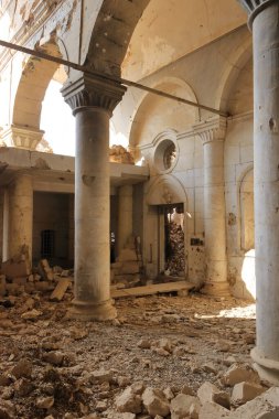 The destroyed small Al-Tahera (Al-Tahira) Church in Mosul, Mossul in Iraq clipart