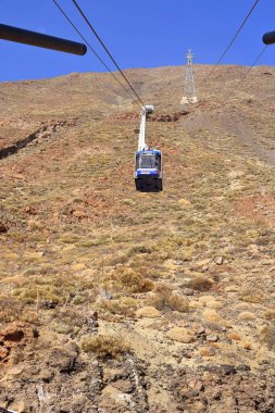 Tenerife, İspanya 'daki Kanarya Adaları - 30 Kasım 2024: Mount Teide teleferiğine bakın