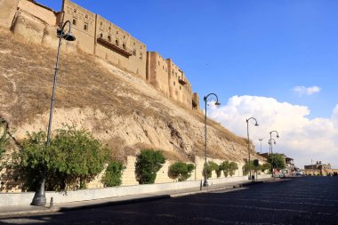 Erbil, Erbil, Kürdistan, Irak - 20 Kasım 2024: Kentin merkezindeki Erbil Kalesi etrafında