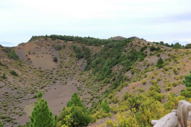 Hoya de Fireba 'daki dev Caldera, El Hierro, Kanarya Adaları, İspanya