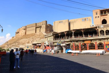 Erbil, Erbil, Kürdistan, Irak - 20 Kasım 2024: Kentin merkezindeki Erbil Kalesi etrafında