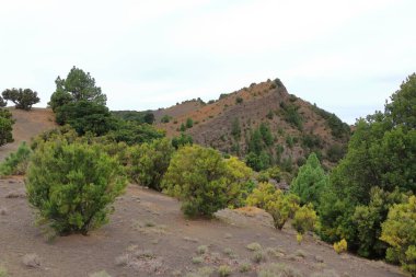 Hoya de Fireba 'daki dev Caldera, El Hierro, Kanarya Adaları, İspanya
