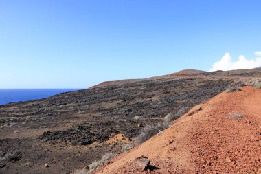 La Restinga yakınlarındaki volkanik manzara, El Hierro, Kanarya Adaları, İspanya