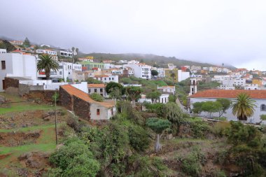 İspanya 'nın Kanarya Adaları' ndaki El Hierro adasının başkenti Villa de Valverde 'nin Panoraması