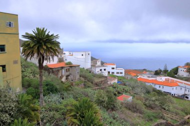 İspanya 'nın Kanarya Adaları' ndaki El Hierro adasının başkenti Villa de Valverde 'nin Panoraması