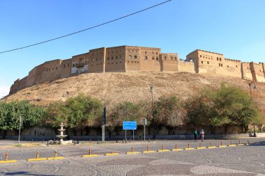 Erbil, Erbil, Kürdistan, Irak - 20 Kasım 2024: Kentin merkezindeki Erbil Kalesi etrafında