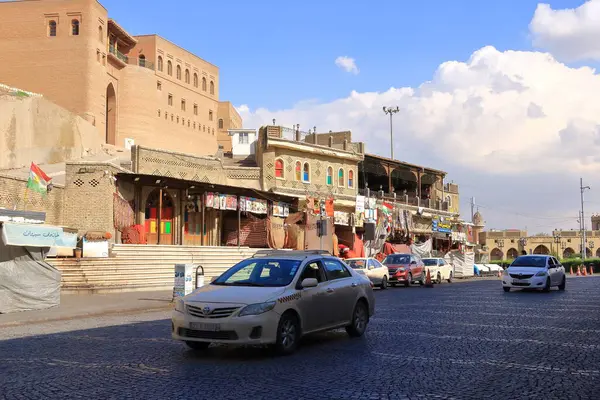 Erbil, Erbil, Kürdistan, Irak - 20 Kasım 2024: Kentin merkezindeki Erbil Kalesi etrafında