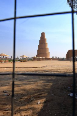 Sarmal minarenin tepesi, Büyük Cami Malwiya, Samarra, Irak