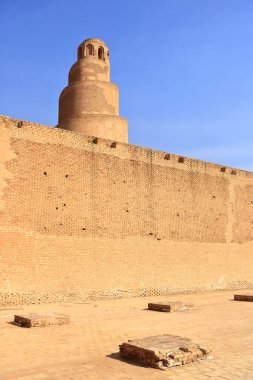 Samarra, Irak 'taki Büyük Cami Malwiya Duvarları