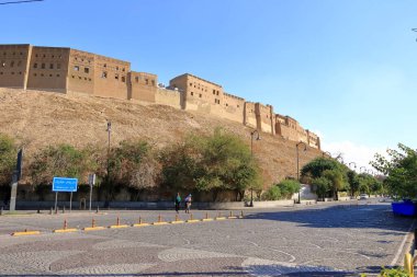 Erbil, Erbil, Kürdistan, Irak - 20 Kasım 2024: Kentin merkezindeki Erbil Kalesi etrafında