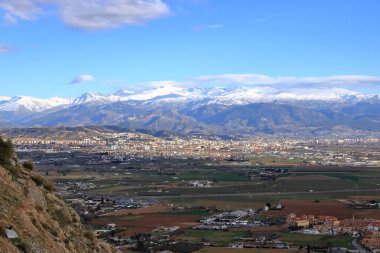 Granada, Endülüs, İspanya üzerinde havadan panoramik bir manzara