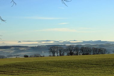 Possendorf, Saksonya, Almanya ve Avrupa 'dan Sakson İsviçre Ulusal Parkı manzarası