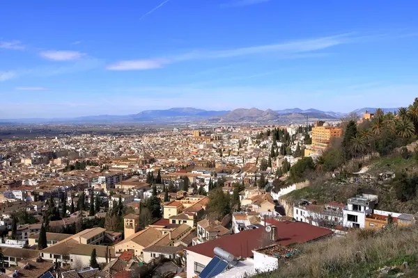 Granada, Endülüs, İspanya üzerinde havadan panoramik bir manzara