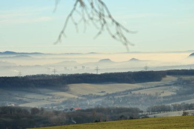 Possendorf, Saksonya, Almanya ve Avrupa 'dan Sakson İsviçre Ulusal Parkı manzarası