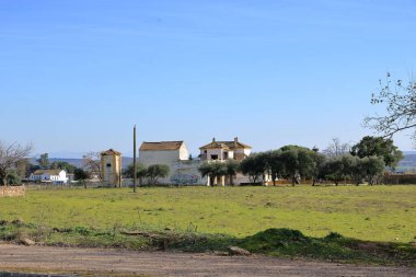 El Higueron, Cordoba, Endülüs İspanya - 14 Şubat 2025: İspanya 'da terk edilmiş ev