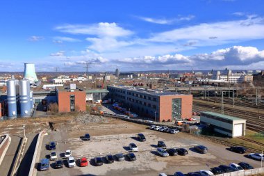 Dresden, Almanya 'da Saksonya - Şubat 02 2025: Dresden' den kuzeydeki şehir manzarası