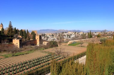 Granada, Endülüs, İspanya üzerinde havadan panoramik bir manzara